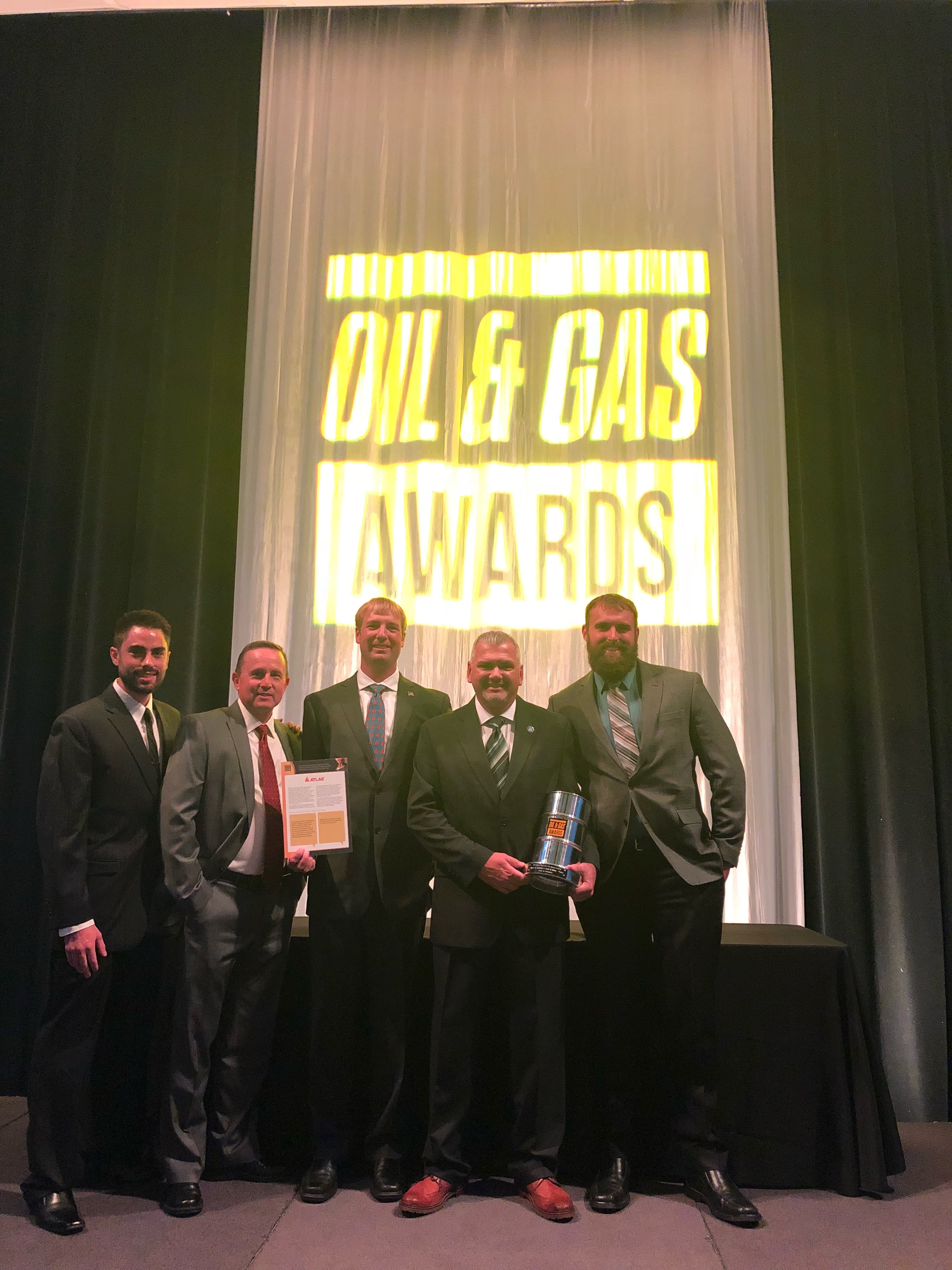 Atlas leadership poses with the Rocky Mountain Oil and Gas Awards 